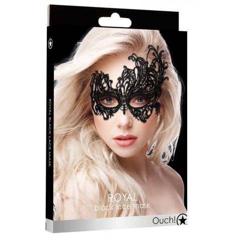 Черная кружевная маска ручной работы Royal Black Lace Mask