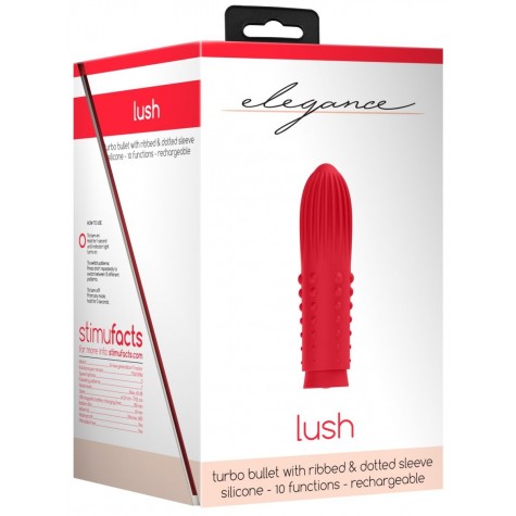 Красная вибропуля Turbo Rechargeable Bullet Lush - 9,8 см.